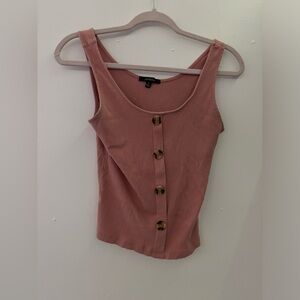 Ambiance Pink Button Down Tank Top